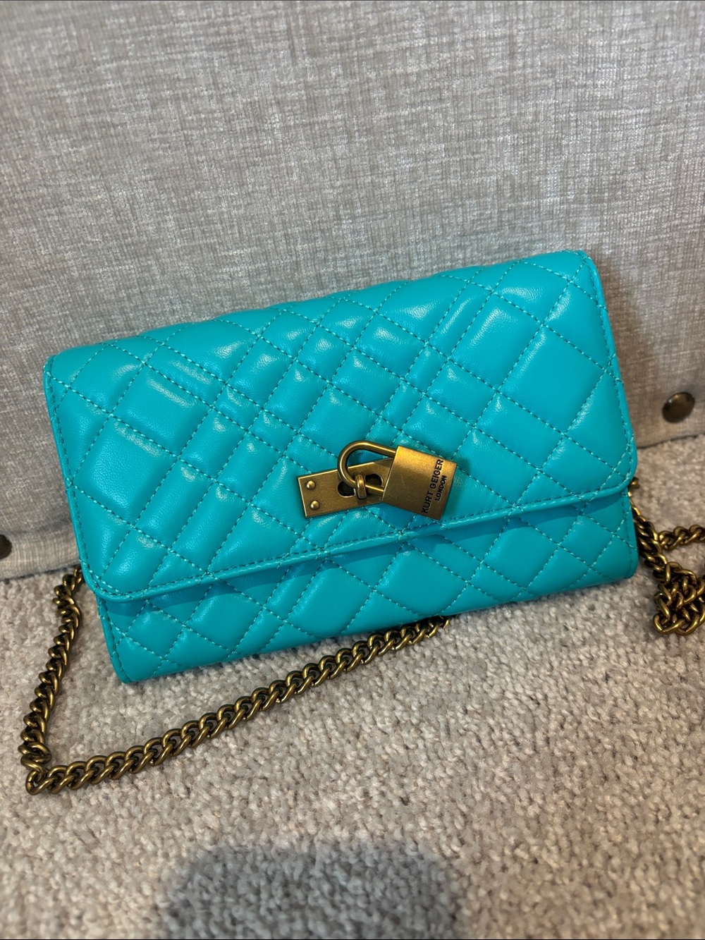 Kurt Geiger wallet on chain leather